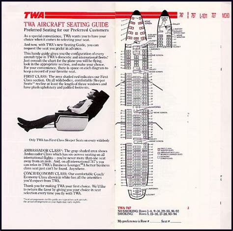 TWA Aircraft Seating Guide 1985 Twa Vintage Airlines Aircraft