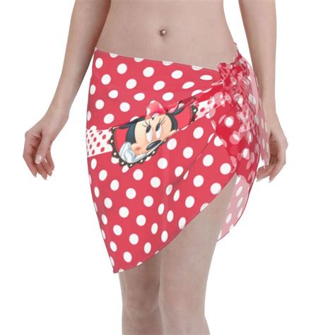 Minnie Mouse Sarong Coverups For Women Bathing Suit Wrap Swimsuit Skirt Beach Bikini Cover Up