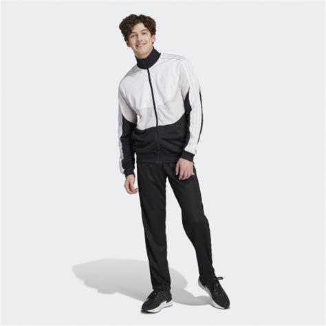 Adidas Sportswear Colorblock Track Suit Black Grey One White Ij6074