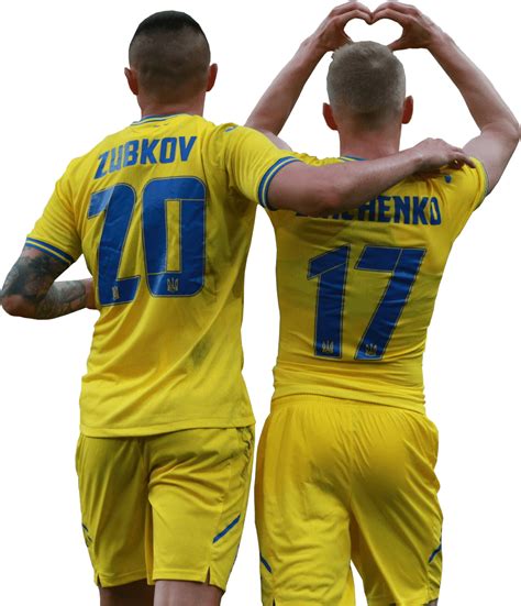 Oleksandr Zubkov & Oleksandr Zinchenko Ukraine football render ...