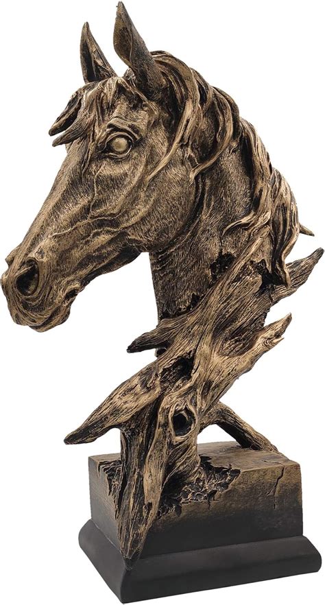 Looyar Resin Horse Head Statue Sculpture Ornament