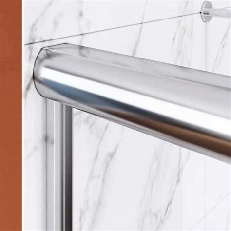 Sunny Shower Semi Frameless Sliding Shower Clear Glass Door Acmetool