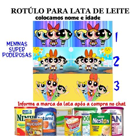 Rotulos Personalizado Para Lata De Leite Tema Meninas Super