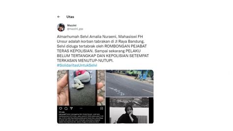 Viral Mahasiswi Unsur Cianjur Tewas Diduga Jadi Korban Tabrak Lari