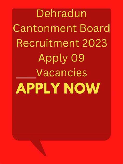 Dehradun Cantonment Board Recruitment Apply Vacancies