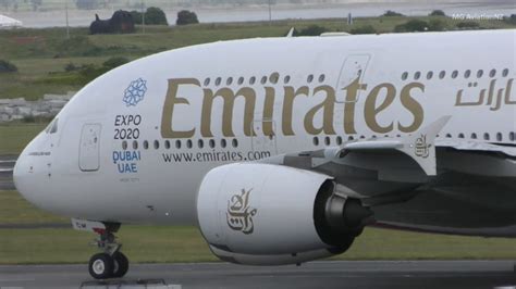 Emirates Airbus A380 Taxi And Takeoff Youtube