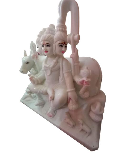 Painted Hindu White Marble Dattatreya Statue For Home Size Inch