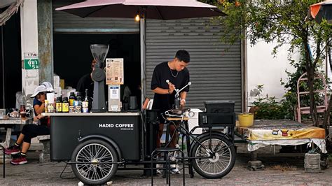 Asmr Cafe Vlog Mini Coffee Shop Mobile Coffeebar Pop Up Bike Barista