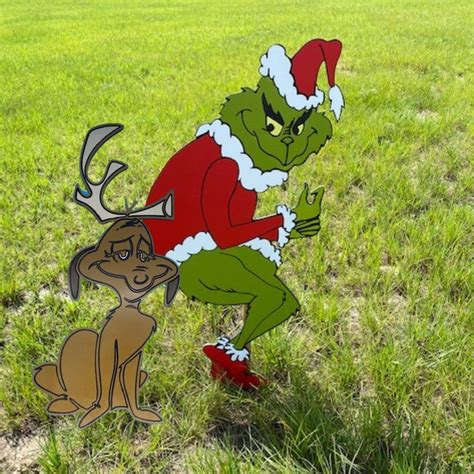 Grinch Stealing Lights And Max Combo Holiday Yard Decor Grinch Stealing Lights Christmas