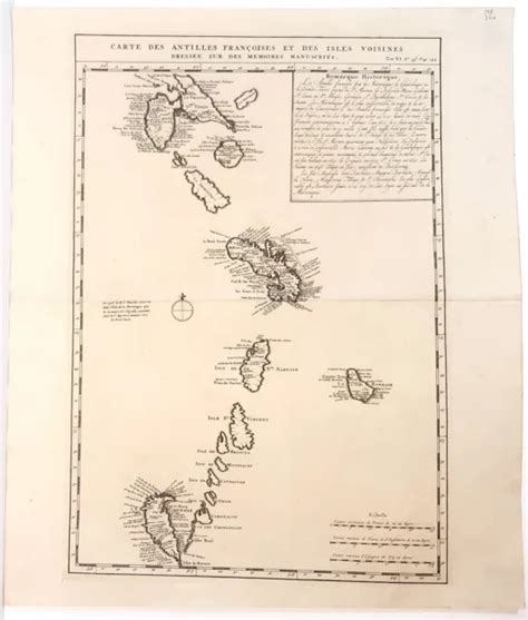 Antique Map Chatelain Carte Des Antilles Francois Et Des Isles