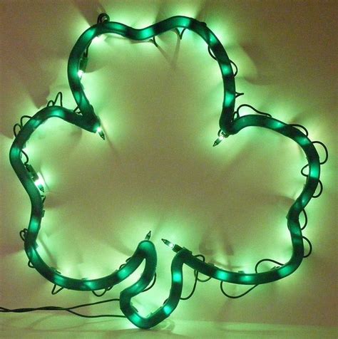 St Patrick S Day In Lighted Silhouette Window Shamrock Green Mini