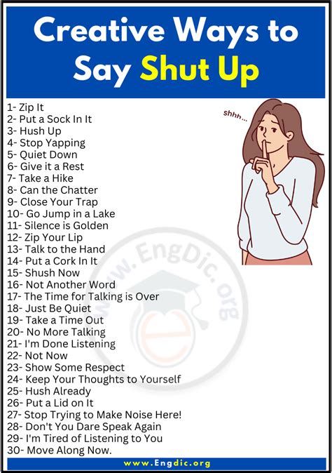 30 Creative Ways To Say Shut Up Engdic