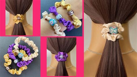 How To Make A Fabric Scrunchie Hair Ties Hacer Un Scrunchie De Tela