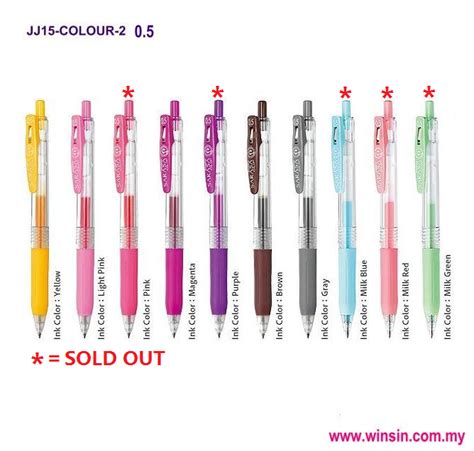 Zebra Rollerball Gel Pen Sarasa Clip Assorted Colour Jj