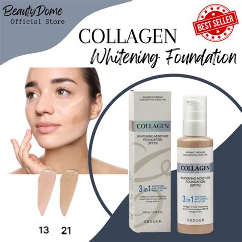 3 in 1 Collagen Whitening Moisture Foundation with SPF 15, Anti ...