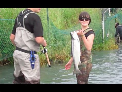 Girl Catching Sockeye Salmon Fishing Kenai River Soldotna Alaska YouTube