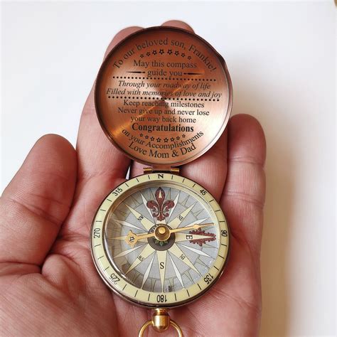 Custom Graduation Engraved Compass Personalized Graduation Etsy