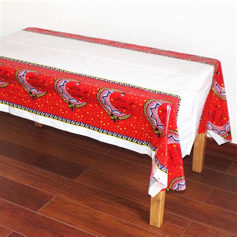 Pcs X Cm Plastic Table Cloth Eid Mubarak Table Cover Tablecloth