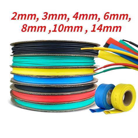 2Meters 2mm 14mm Heat Shrinkable Tube Shrink Pipe Insulation Protection