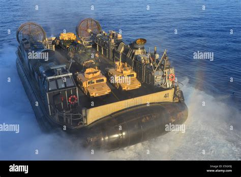 A U S Navy Landing Craft Air Cushion Attached To Assault Craft Unit 4