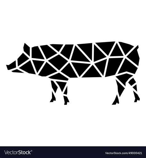 Simple pig cut out polygonal Royalty Free Vector Image