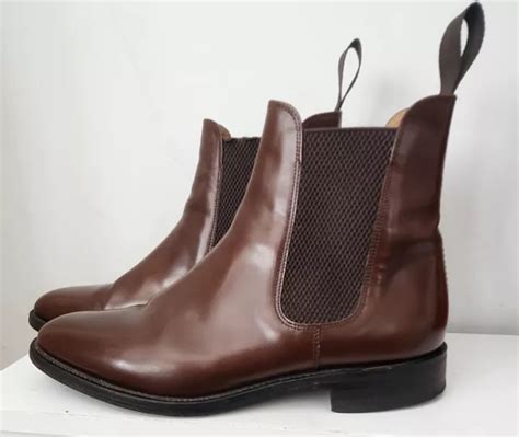 Loake Style 290 Conker Brown Chelsea Boots Uk 8 Leather Polished £7995