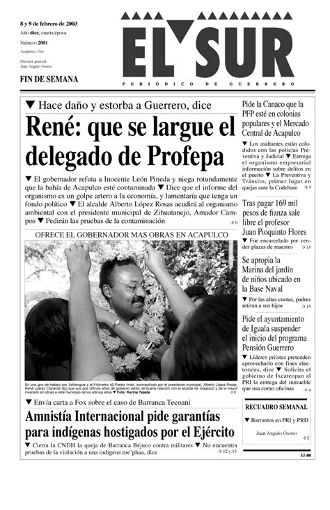 Portada El Sur De Acapulco I Peri Dico De Guerrero