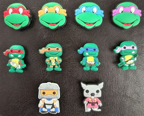 6 X TMNT TEENAGE MUTANT NINJA TURTLES CROC JIBBITZ SHOE CHARMS PARTY