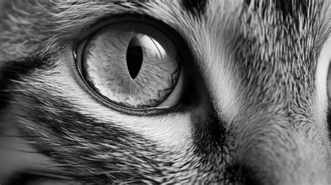 Premium AI Image | Cat eyes black and white photo generative ai