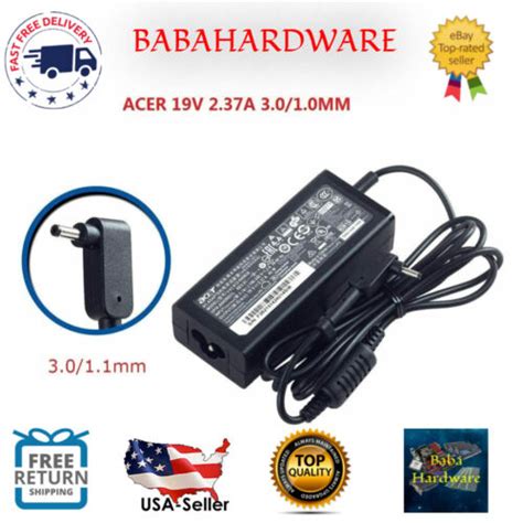 19v 2 37a 45w Laptop Replacement Power Adapter Charger For Acer Aspire 3 0 1 1mm Ebay