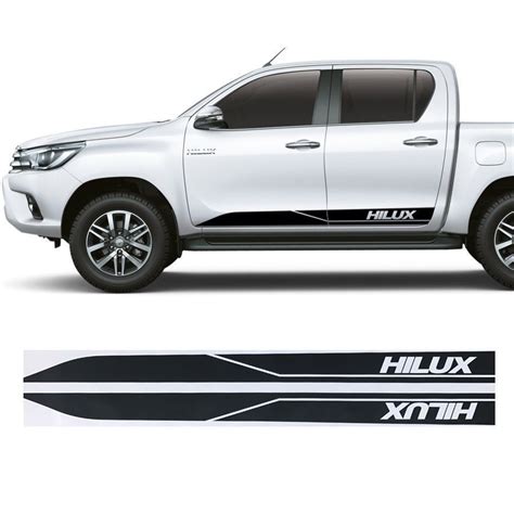 2x Toyota Hilux Side Skirt Vinyl Decals Graphics Rally Sticker Toyota