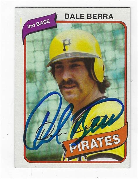 Autographed DALE BERRA Pittsburgh Pirates 1980 Topps Card Main Line