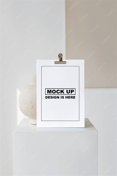 Premium PSD | White canvas mockup paper board 3d mockup