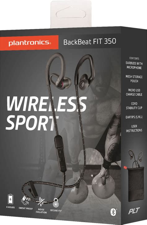 Best Buy Plantronics Backbeat Fit 350 Wireless Earbud Headphones Black 212343 99