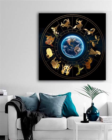 Zodiac Constellation Chart Zodiac Astrology Art Print Fire Star Sign ...