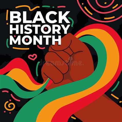 Black History Month Poster Protest Hand Gesture Vector Stock