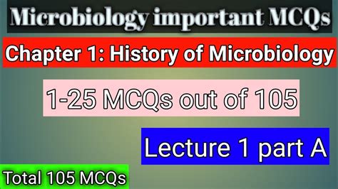 History Of Microbiology 25 105 MCQs Microbiology Important MCQs For