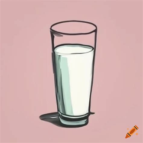 Vector Illustration Of A Glass Of Fresh Milk On Craiyon