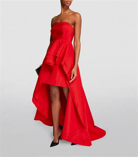 Womens Carolina Herrera Red Strapless Gown Harrods Uk