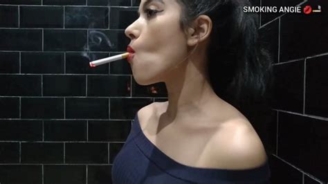 Angie S Cheek Hollowing Drags And Cigarette Dangling Smoking Angie Clips4sale