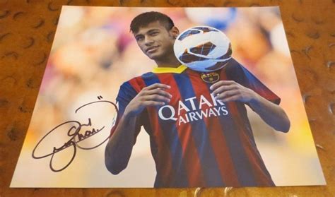 Neymar Jr Signed Autographed Photo Brazil Soccer Futbol Fc Barcelona