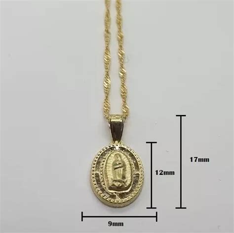 Medalla De La Virgen De Guadalupe Oro 10k Bautizo Cadena Reg En Venta