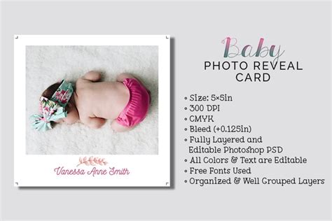 Baby Photo Reveal Card