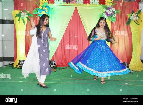Womens Day Concept Indian People In Colorful Cloths And Dancing