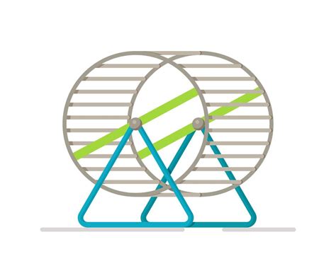 The Metal Hamster Wheel Is Insulated On A White Background Vector