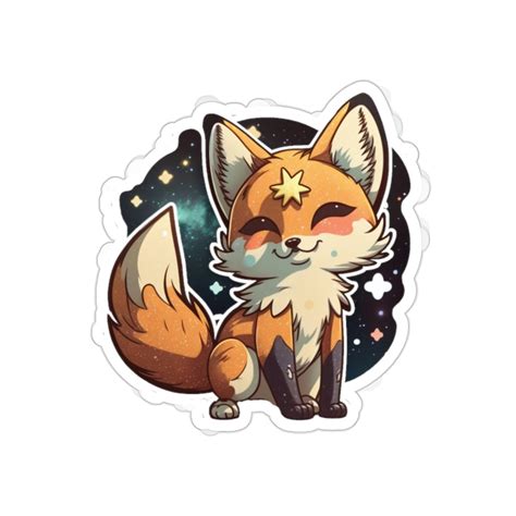 Kawaii Fox Sticker Etsy