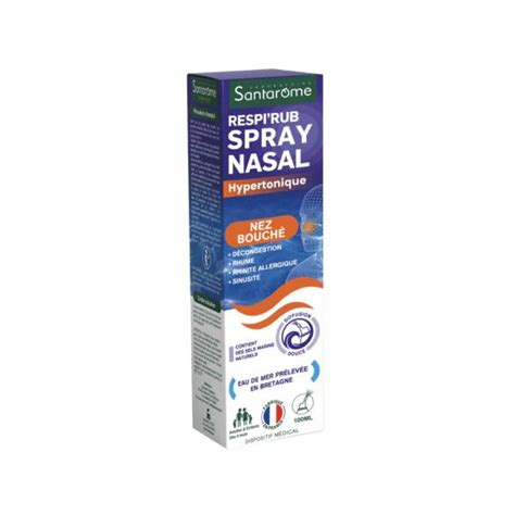 SANTAROME Respi Rub spray nasal hypertonique nez bouché 100ml