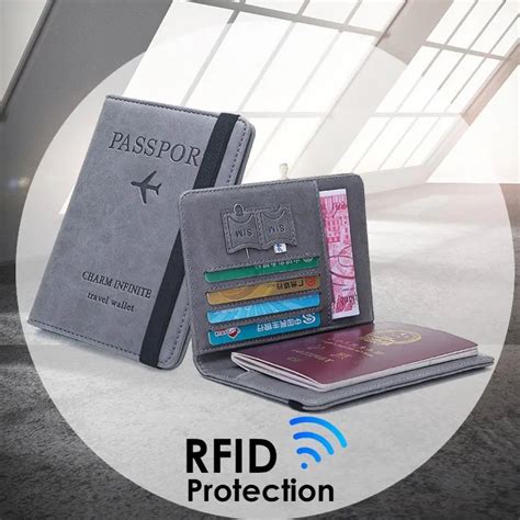 Capa De Couro Falso Rfid Para Passaporte Estojo Para Guardar Cartão De Banco De Bilhete De Ar