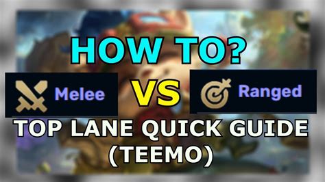 How To Survive Teemo Top Lane As Melee Youtube