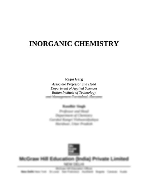 Solution Inorganic Chemistry For Iit Jee Main And Advanced Mcgraw Hill